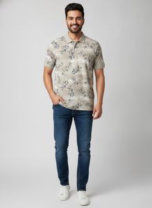 Men's Floral Print Polo Shirt