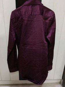 Men's Burgundy Silk Shirt