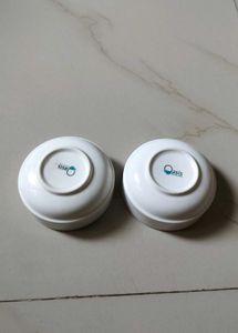 Set of 2 White Ceramic Bowls