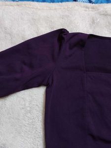 Elegant Purple Puff Sleeve Crop Top