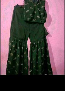 Elegant Green Sharara Set with Dupatta New used on