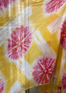 Yellow Floral Print Kurta with dupatta