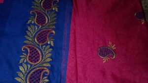 Brand New Pink And Blue Silk Light Weight Saree