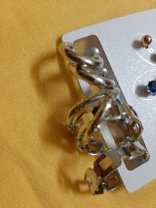 Cubic Zirconia Stud &amp; Hoop Earring Set
