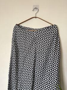 Patterned Wide Leg Trousers
