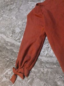 💗Chic Rusty Orange Button-Up Top 💗