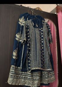 Embellished Navy Blue Lehenga Choli