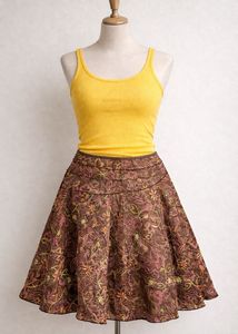 Boho Floral Cotton Skirt