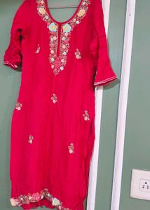 Vibrant Pink Embroidered Kurta