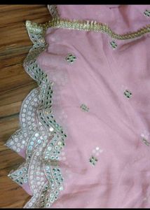 Elegant pink Shrara Suit Set with dupatta