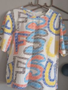 Retro Graphic Print T-Shirt Summer tee