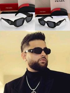 PRADA Black Rectangular Sunglasses FOR UNISEX