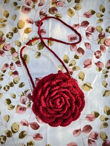 Handmade Rose Clutch with Pearls