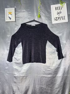Sparkly Black Long Sleeve Top