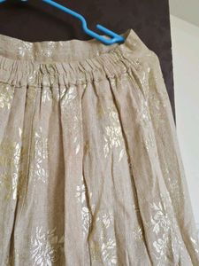 Elegant Beige &amp; Gold Ethnic Skirt