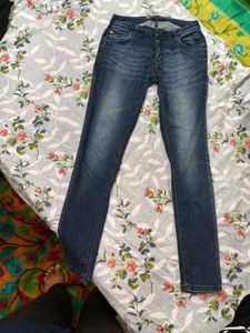 Blue Embroidered Kurta and Y2k jeans