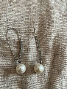 Earrings Pearl &amp; Crystal Dangles