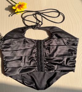 Satin Ruched Corset Top