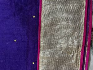 Elegant Purple Saree with Gold Border