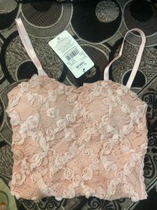 Shein Padded Lace Floral Blouse