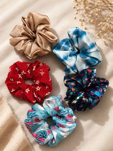 Set of 5 Satin Scrunchies