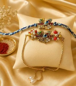 Exquisite Radha Krishna Rakhi Bracelets