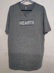 Grey V-Neck Graphic T-Shirt
