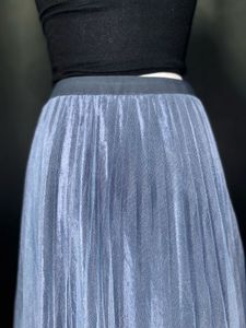 Sparkly Blue Tulle Midi Skirt