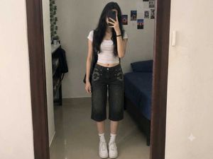 vintage black jorts