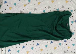 Elegant Green Cowl Neck Dress