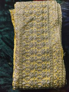 Beautiful Yellow Embroidered lace
