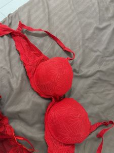 Red Lace Bra &amp; Panty Set