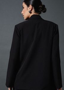 Chic Black Open-Front Jacket