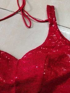 Sparkling Red Sequin Blouse