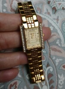 Elegant Swiss Made Longines Gold Diamond Watch