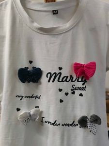 Cute Bow Applique T-Shirt