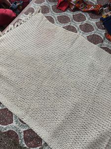 Hand-Knitted Cream Dupatta