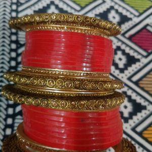 Red &amp; Gold Bangle Set