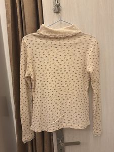 Floral Print Turtleneck lace Top