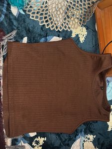 Ribbed Brown Tank Top