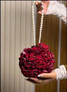 Red Rose Pearl Handle Clutch