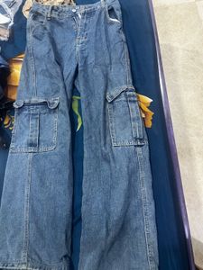 Blue Denim Cargo Jeans