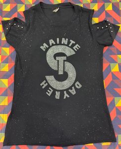 Sparkly Cold Shoulder T-Shirt