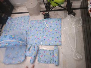 Cute Baby Blue Bedding Set with Animals