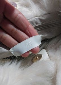 plush white faux fur H&amp;M bag