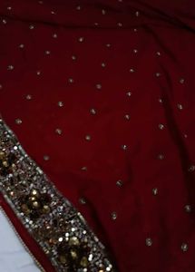 Beautiful dark red saree