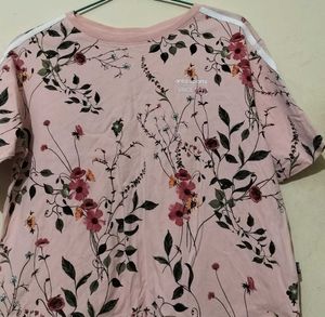 Pink Floral Adidas T-Shirt