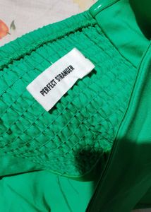 Green Strapless mini dress