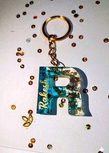 Custom Initial Resin Keychain
