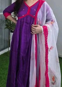 Vibrant Purple Kurta Set with Dupatta
